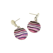 Load image into Gallery viewer, Miss Milly Purple Striped Disc Earrings