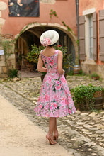 Load image into Gallery viewer, Nellie Pink Floral Swing Dress