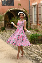 Load image into Gallery viewer, Nellie Pink Floral Swing Dress