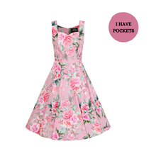 Load image into Gallery viewer, Nellie Pink Floral Swing Dress