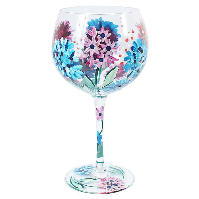 Gin Glass Painted Hydrangea