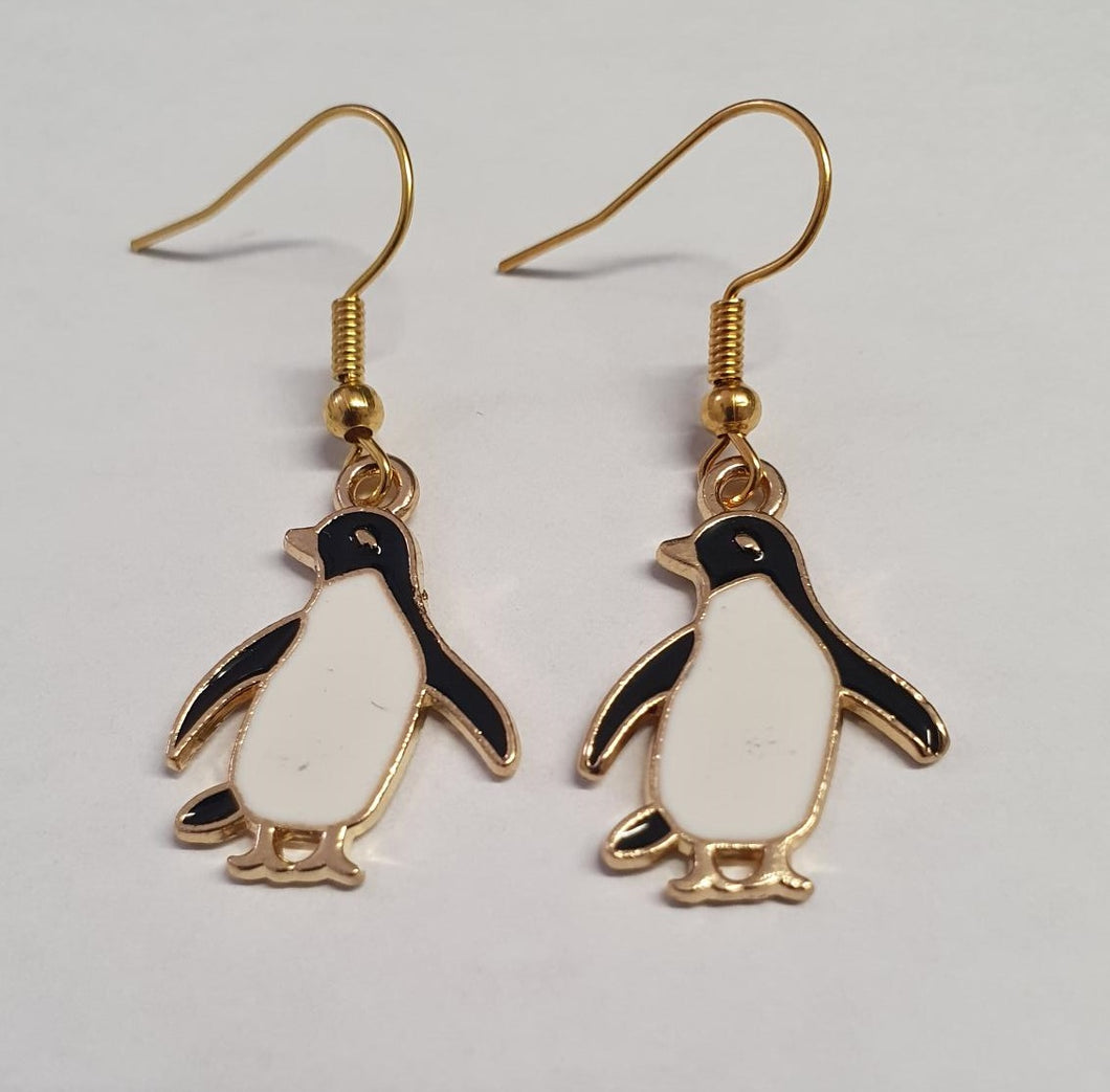 Penguin Enamel Retro Drop Earrings