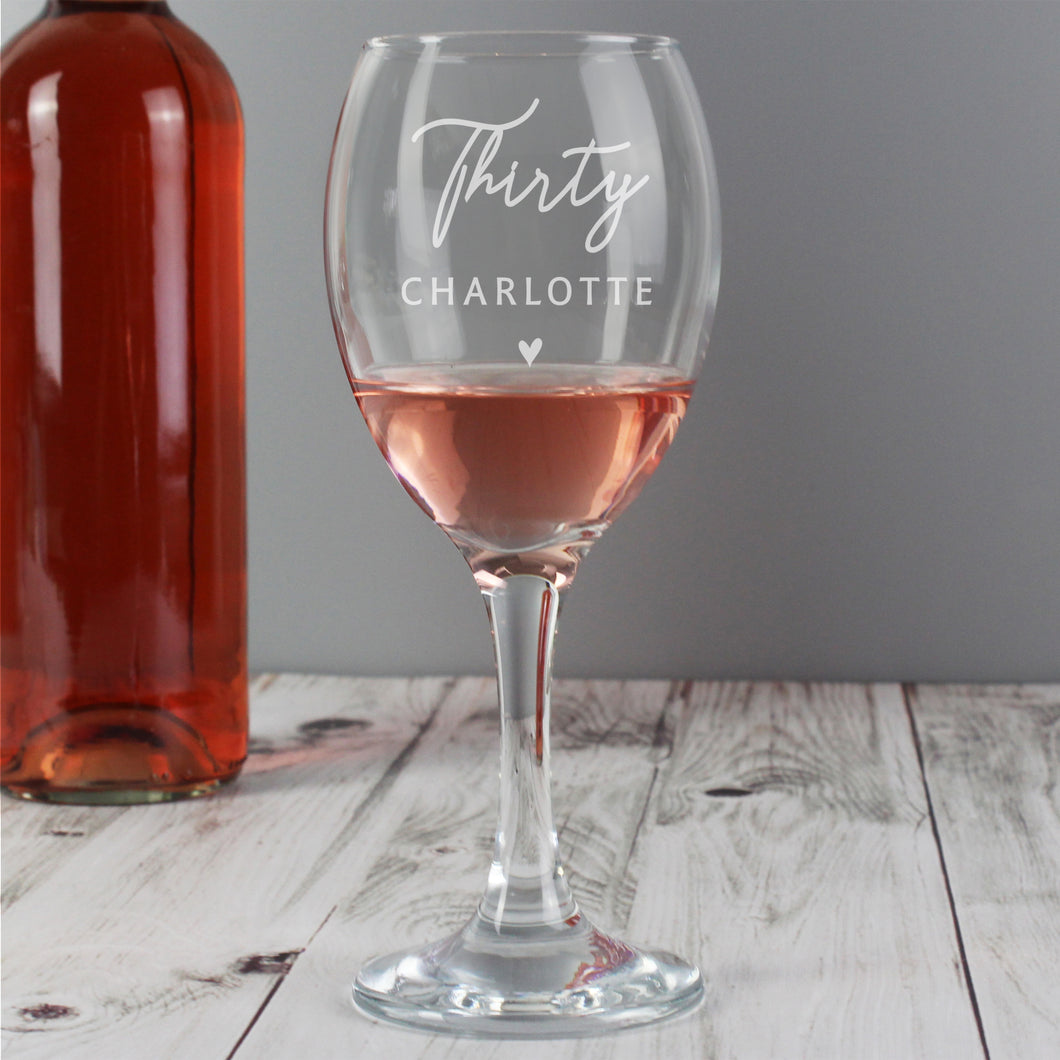 Personalised Age & Name Wine Glass
