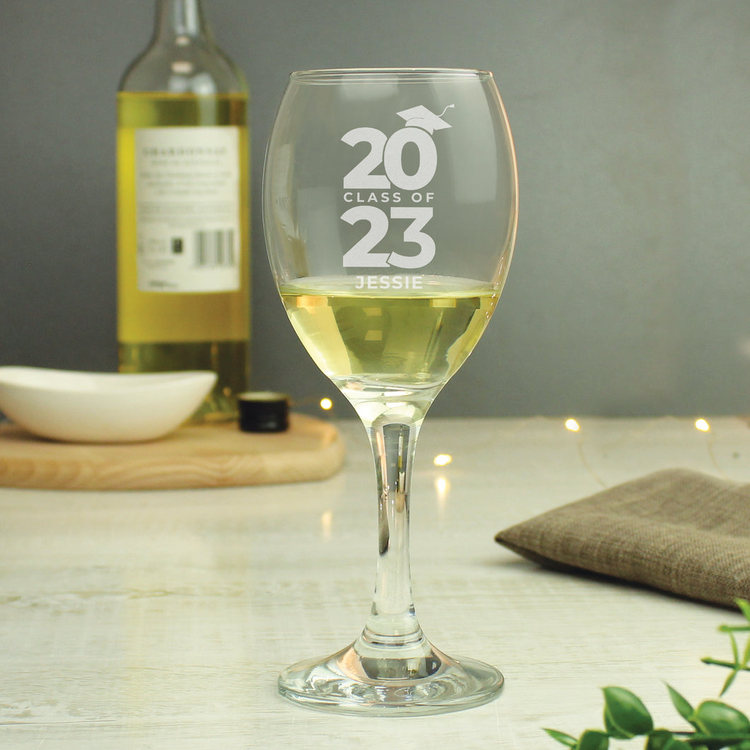 Personalised Graduation Wine Glass