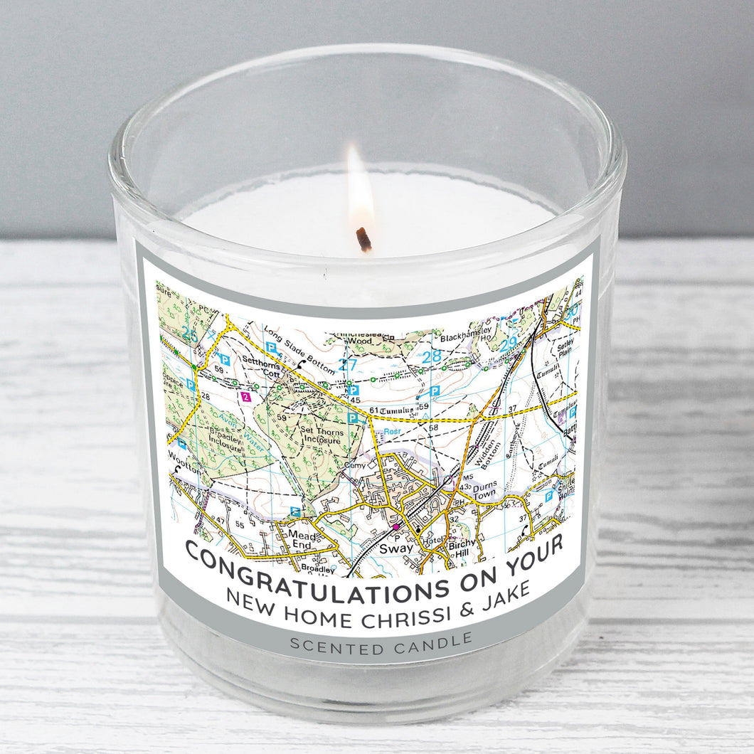 Personalised Map Candle Jar Present Day