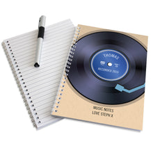 Load image into Gallery viewer, Personalised Retro Vinyl A5 Notebook
