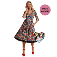 Load image into Gallery viewer, Pop Art Stretchy Swing Dress
