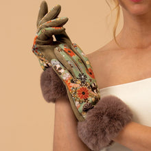 Load image into Gallery viewer, Powder Gloves Bernadette Floral Olive
