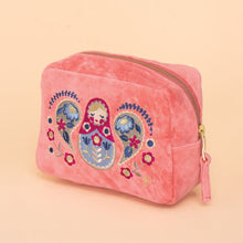 Load image into Gallery viewer, Powder Velvet Make Up Bag Russian Doll

