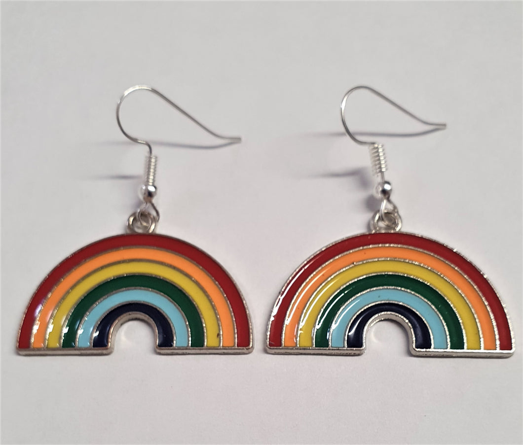 Rainbow Enamel Retro Drop Earrings