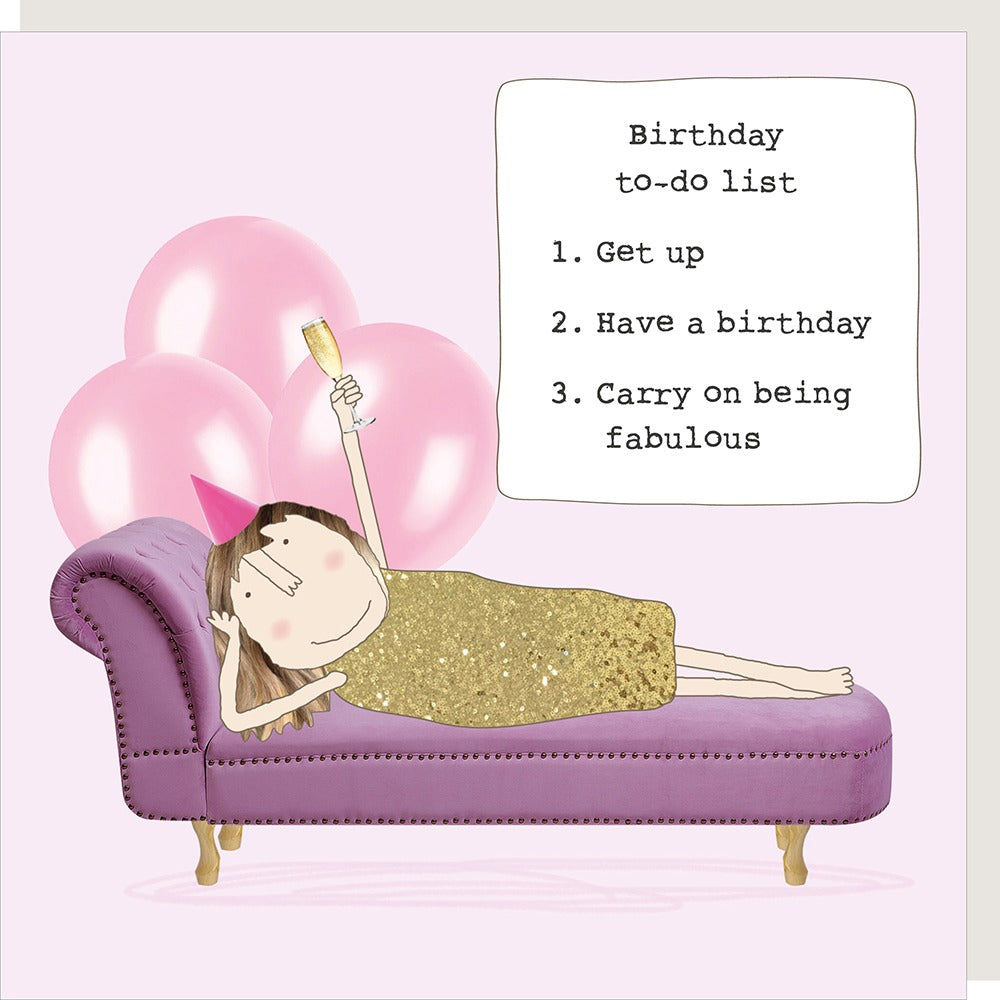 Rosie Made A Thing Birthday To Do List Card