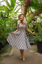 Load image into Gallery viewer, Sadie Blue Check Swing Dress