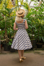 Load image into Gallery viewer, Sadie Blue Check Swing Dress