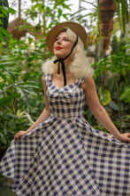 Load image into Gallery viewer, Sadie Blue Check Swing Dress