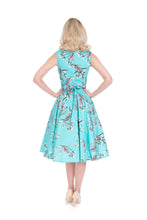Load image into Gallery viewer, Sandra Turquoise Floral Swing Dress