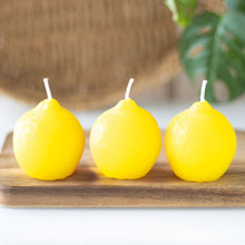 Load image into Gallery viewer, Set Of 3 Lemon Shaped Candles