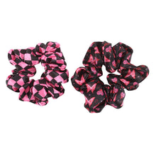 Load image into Gallery viewer, Set of 2 Checkerboard & Butterfly Scrunchies