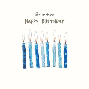 Sitting Pretty Candles Grandson Birthday Card