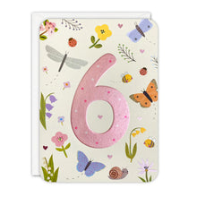 Load image into Gallery viewer, Sprouts Age 6 Butterflies Birthday Card