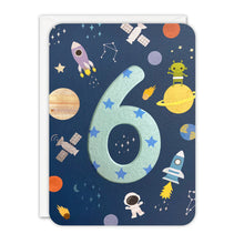 Load image into Gallery viewer, Sprouts Age 6 Outer Space Birthday Card
