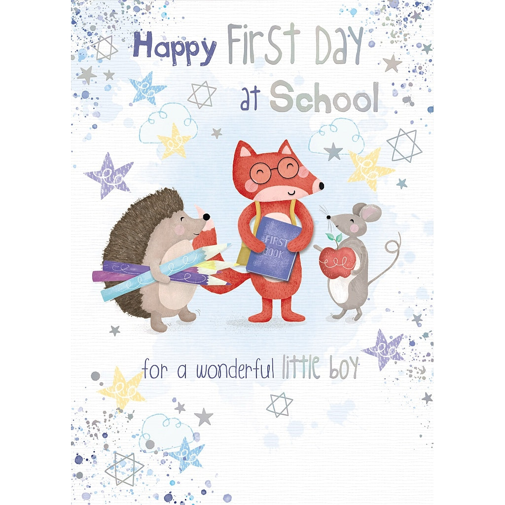 Wishing Well Happy First Day At School Boy Card