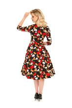 Load image into Gallery viewer, Aurelie Black Floral Swing Dress