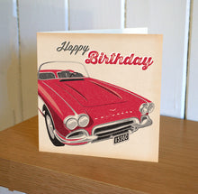 Load image into Gallery viewer, Autojumble Happy Birthday Red Corvette Card
