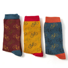 Load image into Gallery viewer, Men&#39;s Bamboo Socks Trio Box Bicycles
