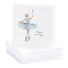 Load image into Gallery viewer, C&amp;C Earrings &amp; Card Box Happy Birthday Blue Ballerina
