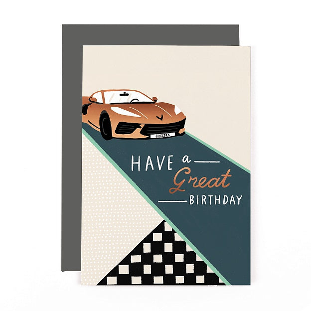Bold Moves Birthday Sports Car Card