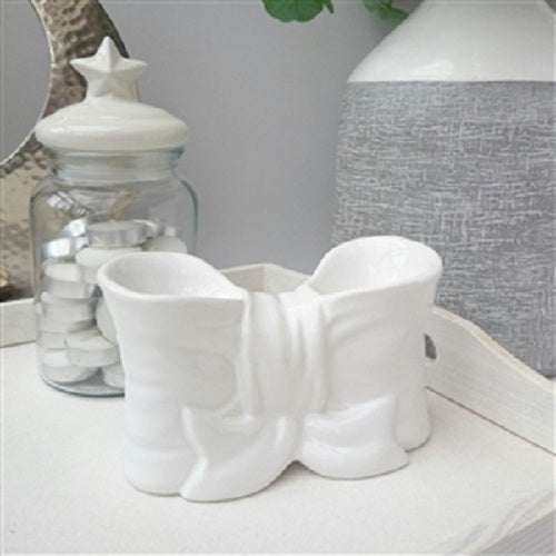 Ceramic Bow Wax Melt Warmer White