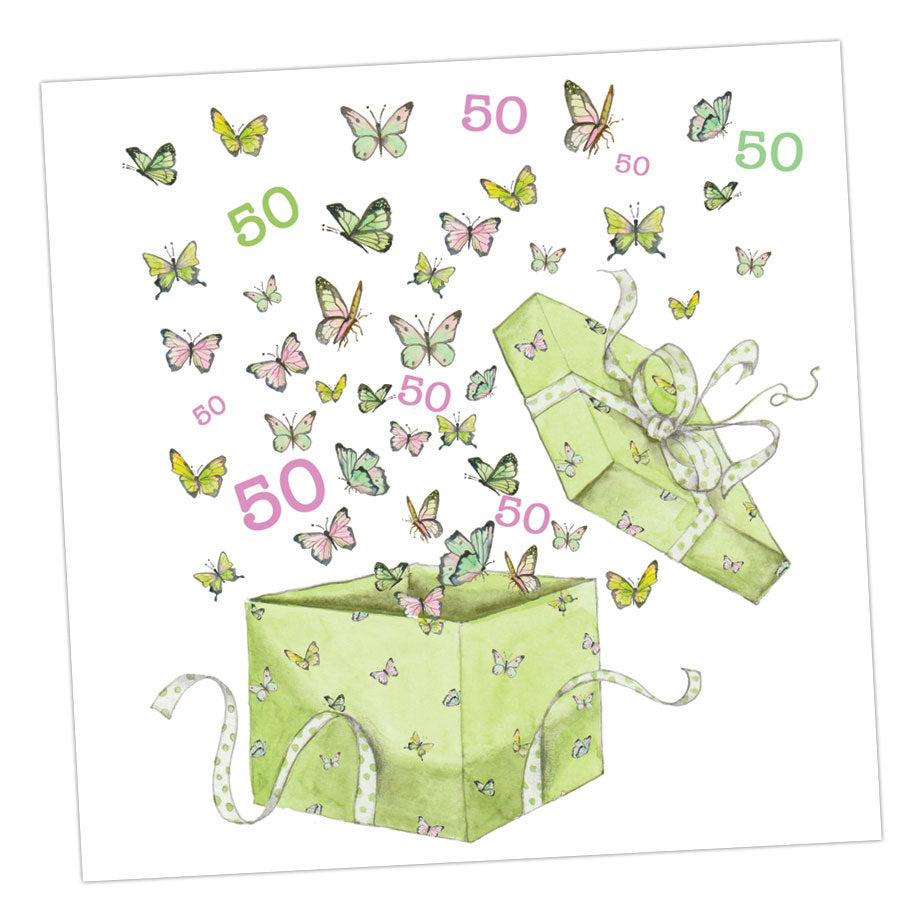 C&C Butterfly 50th Birthday Card