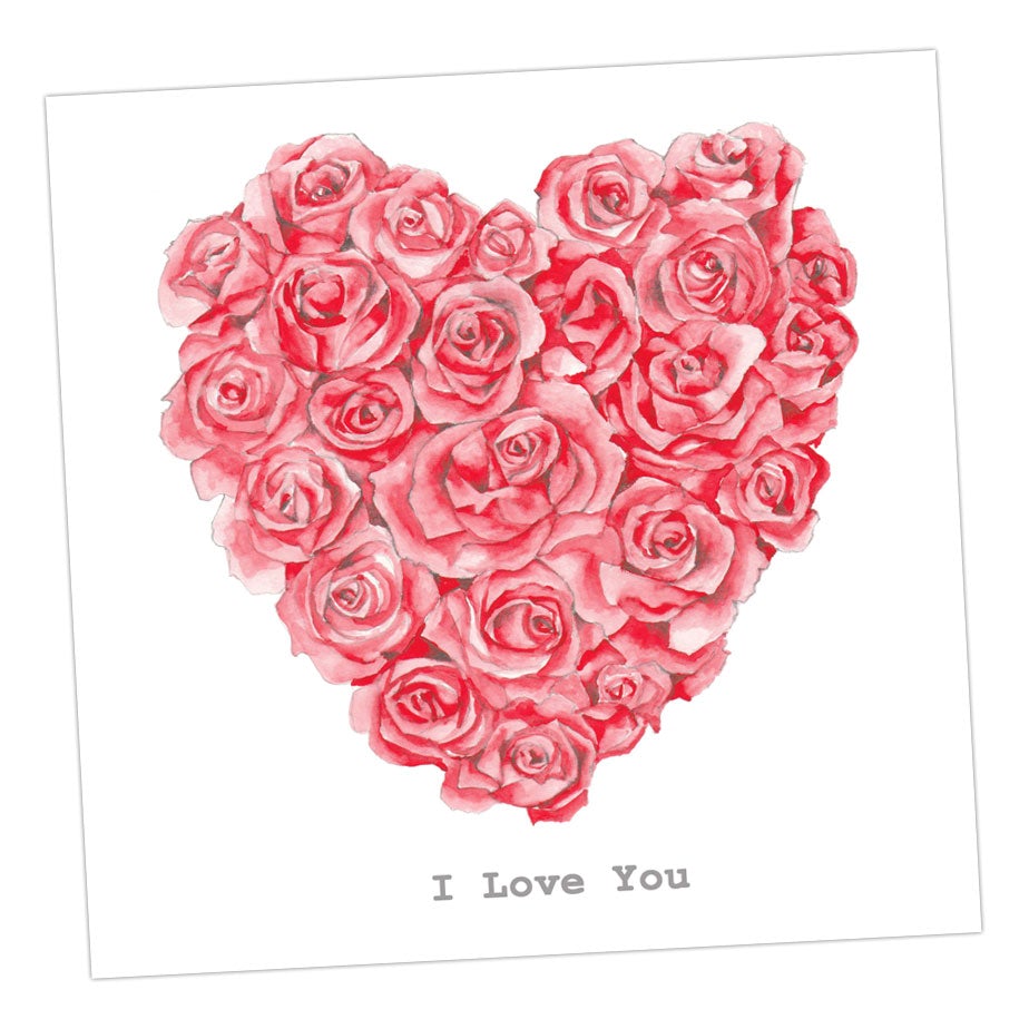 C&C I Love You Rose Heart Card