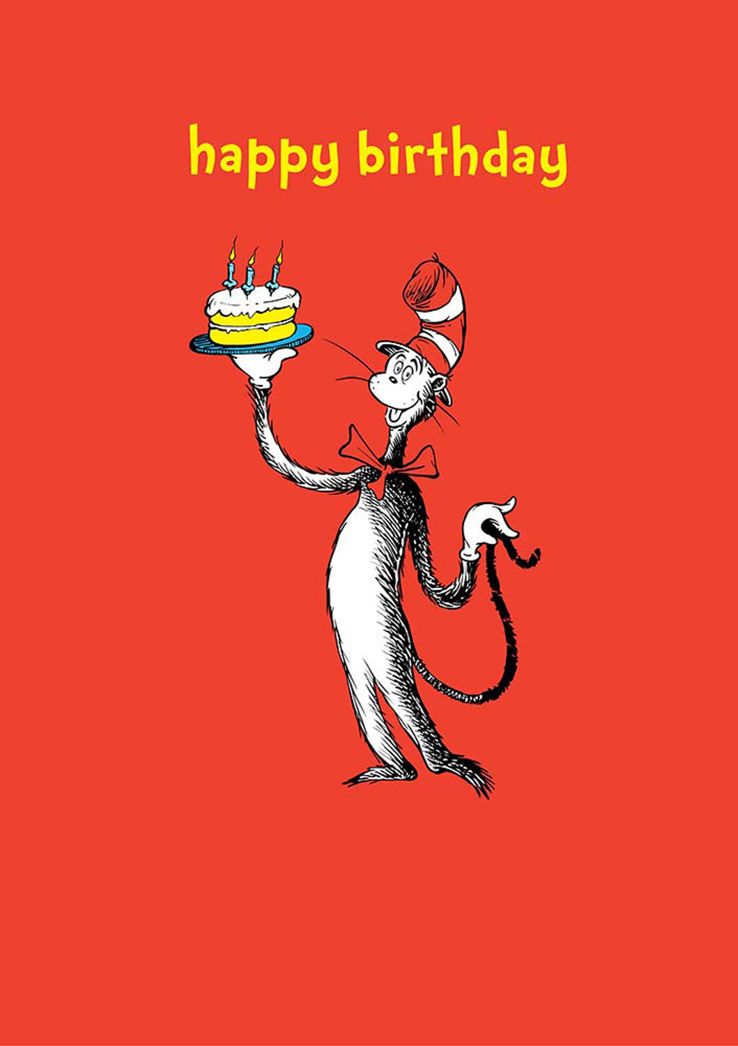 Cat In The Hat Happy Birthday Red Card