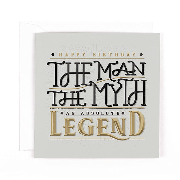 Charcoal Man Myth Legend Birthday Card