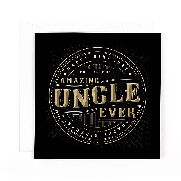 Charcoal Amazing Uncle Birthday Card