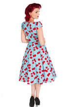 Load image into Gallery viewer, Cherry Blue Swing Dress
