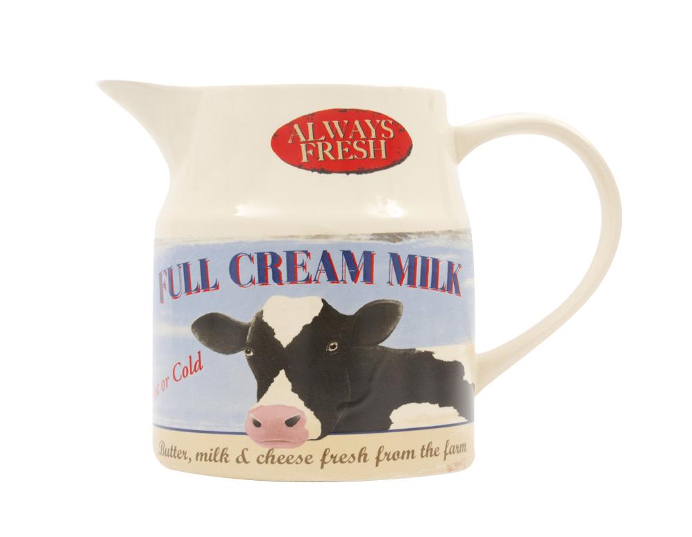 Retro Cow Full Cream Milk Jug