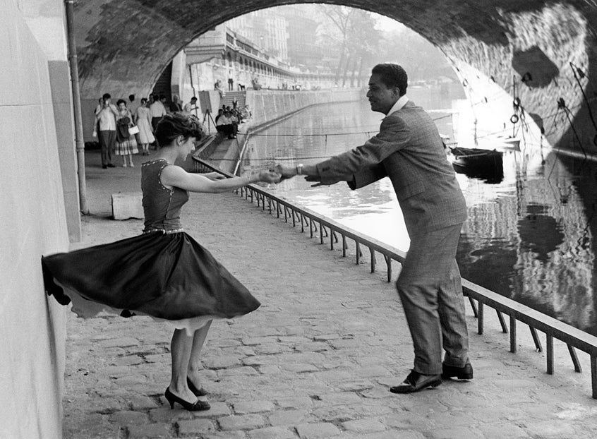 Black & White Dancing by the Seine Card