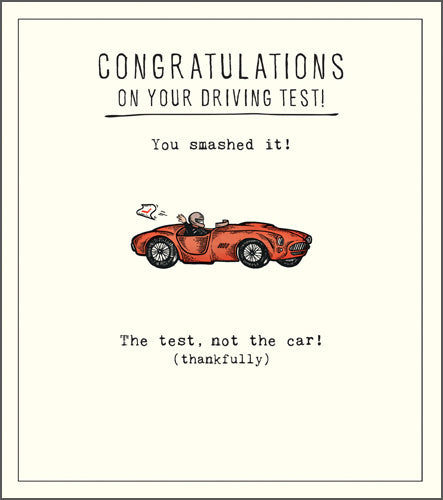 Etched Driving Test Card