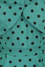 Load image into Gallery viewer, Finley Green Polka Dot Swing Dress