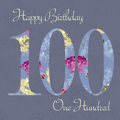 Floral 100 Birthday Card