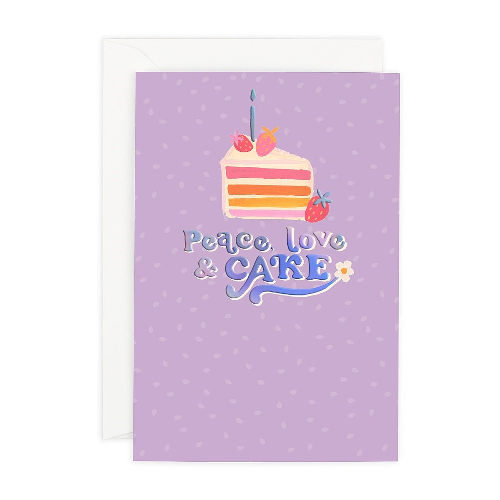 Funky Town Peace Love & Cake Card