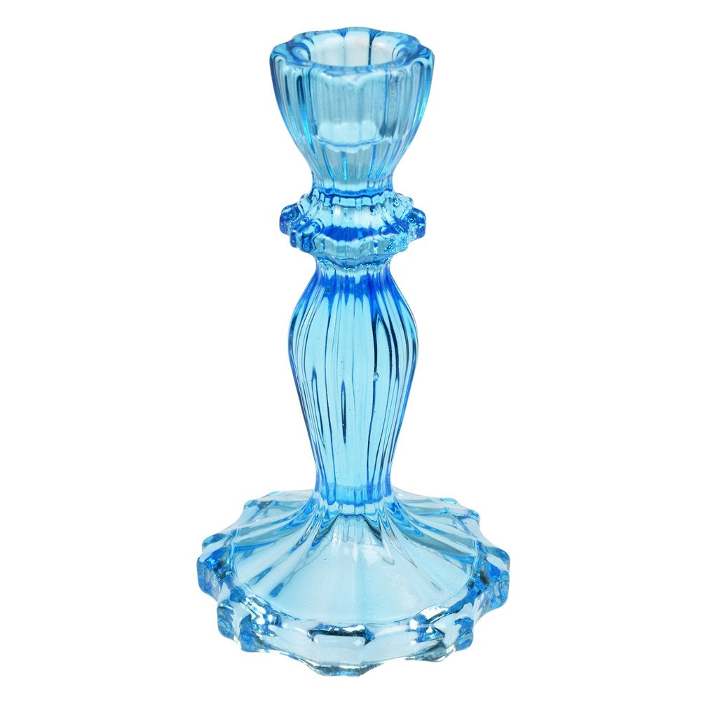 Glass Candle Holder Blue