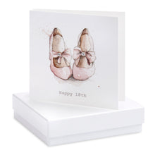Load image into Gallery viewer, C&amp;C Earrings &amp; Card Box Happy 18th Shoes
