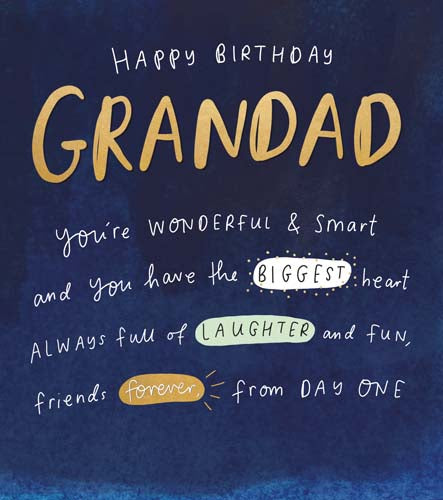 Happy News Happy Birthday Grandad Blue Card