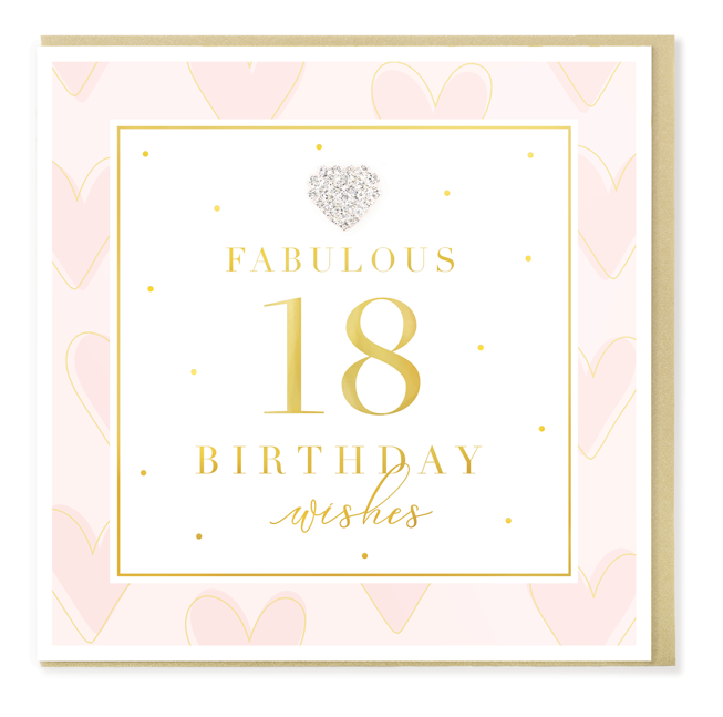 Hearts Designs 18 Fabulous Birthday Card