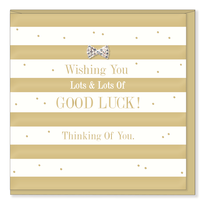 Hearts Designs Good Luck Striped Card