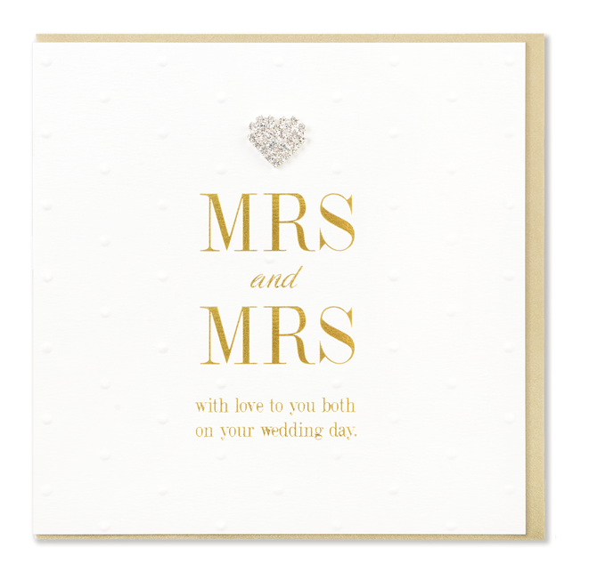 Hearts Designs Wedding Mrs & Mrs Card