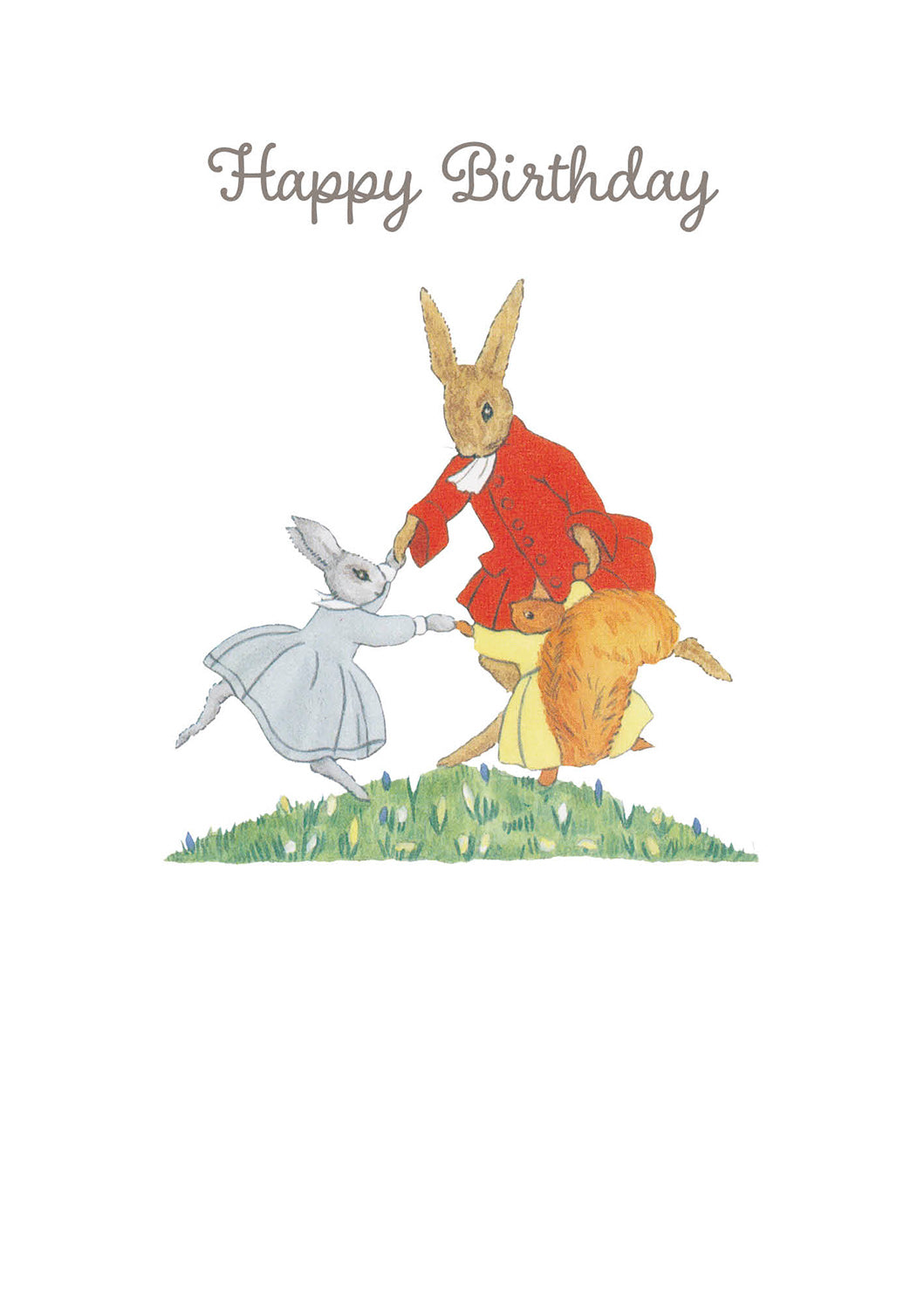 Little Grey Rabbit Circle Dance Birthday Card